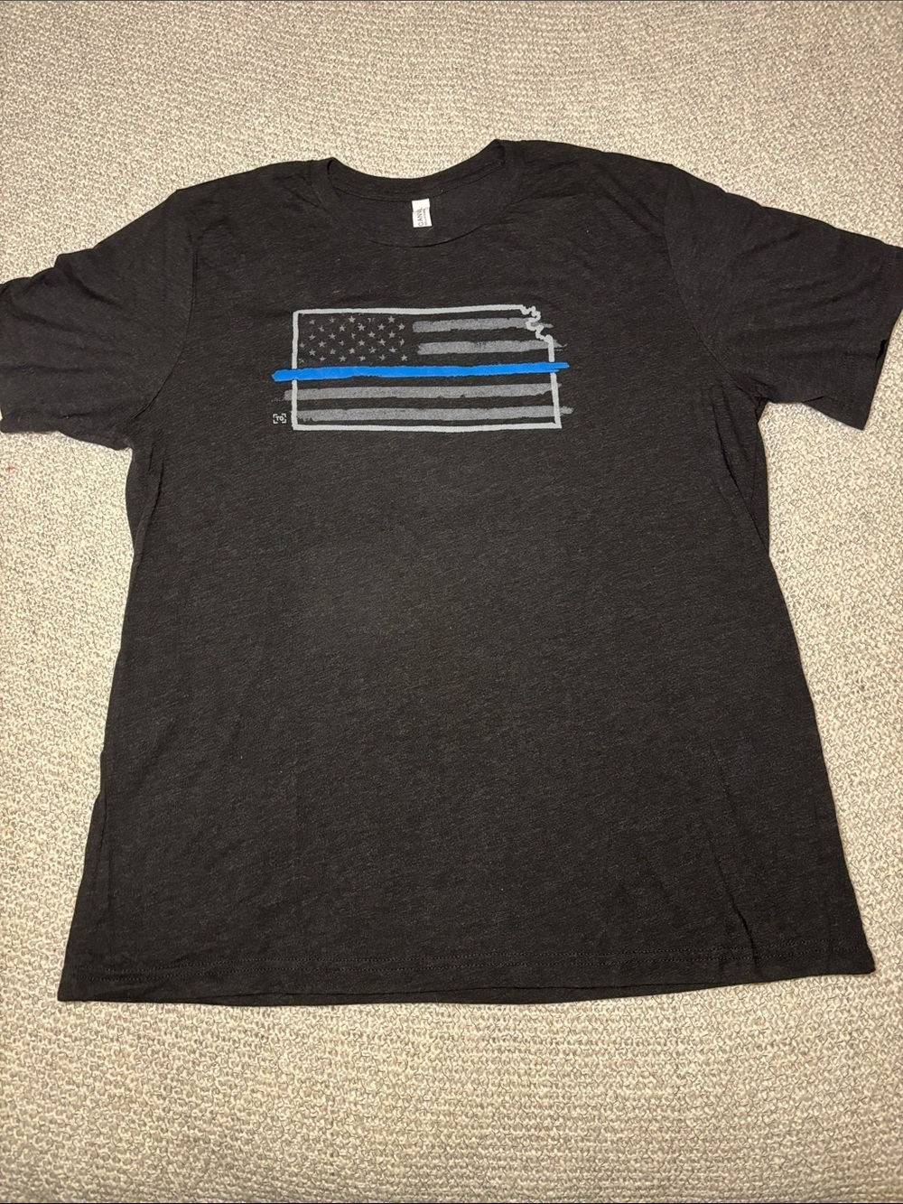 Black Thin Blue Line Flag Graphic Tee